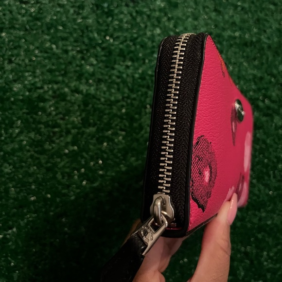 Coach EUC Pink and Black Floral Continental Wallet - Picture 8 of 9